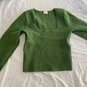 Abercrombie Long-Sleeve Ottoman Squareneck Top